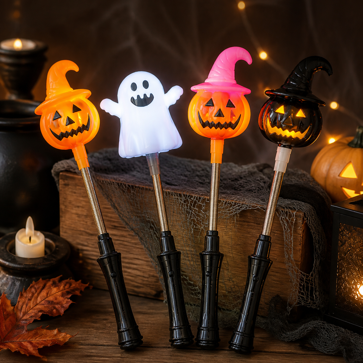 Light-Up Halloween Pumpkin and Ghost Wand