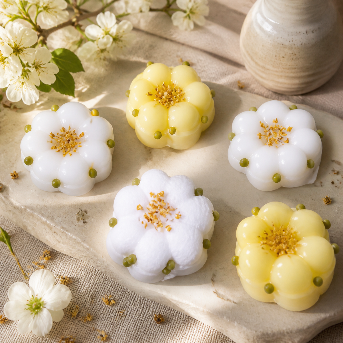 Soft TPR Osmanthus Cake Squeeze Toy