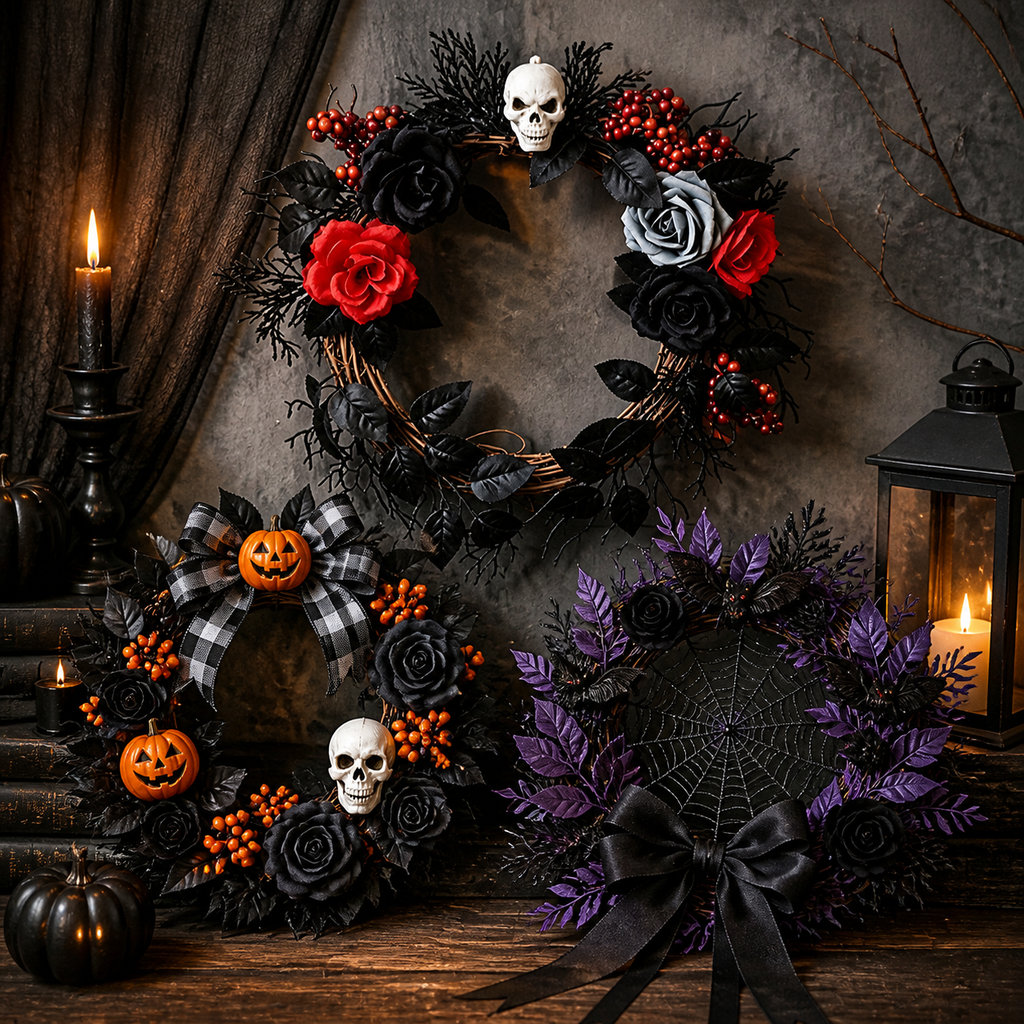 Halloween Gothic Wreath Door Decoration