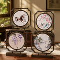 Handmade Su Embroidery Double-Sided Table Screen