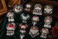 Miao Embroidery Fridge Magnet with Silver-Tone Tassel