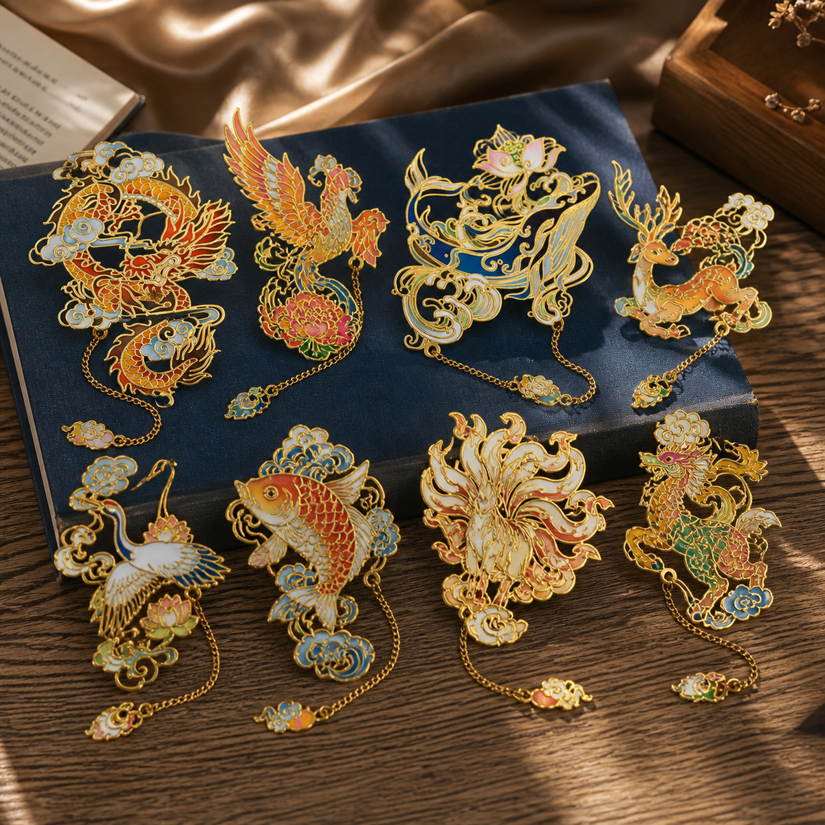 Chinese Mythology Copper Bookmark & Gift Box Selections