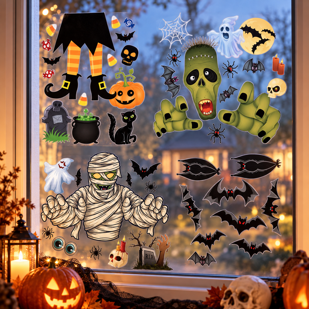 Halloween Static Window Cling Stickers
