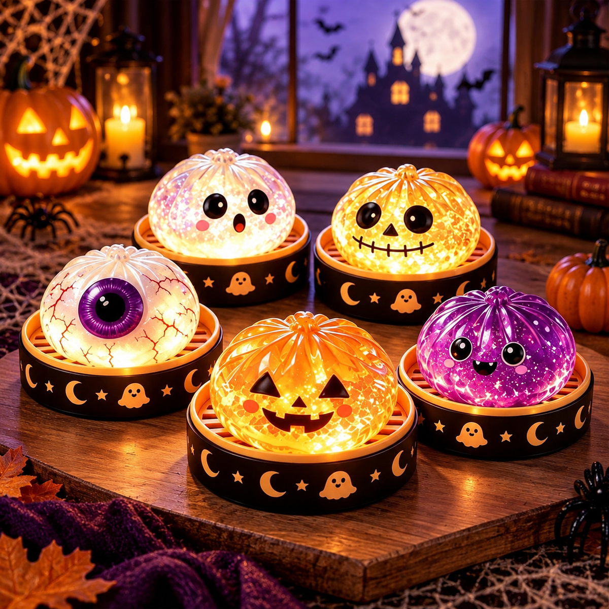 Halloween Dumpling Squeeze Toy with Display Steamer