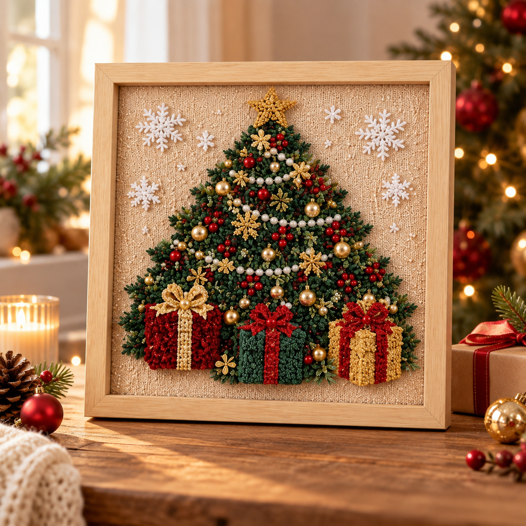 3D Christmas Tree Fabric Poke-Art Kit