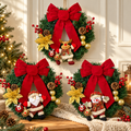 Christmas Character Bow Wreath Hanging Decoration