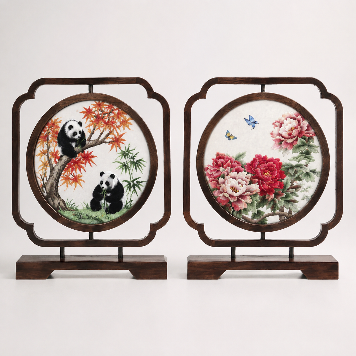 Handmade Double-Sided Suzhou Embroidery Table Screen