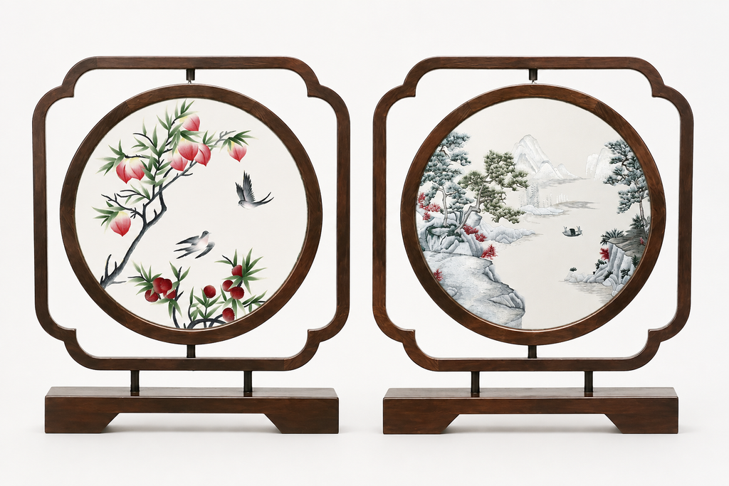 Handmade Double-Sided Suzhou Embroidery Table Screen