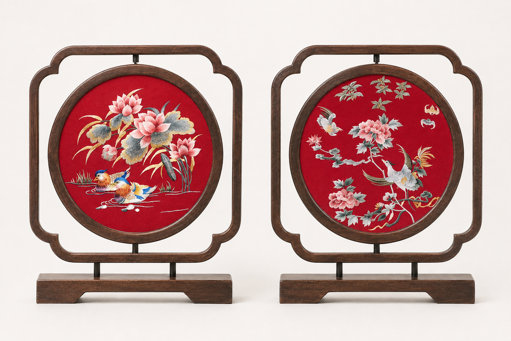 Handmade Double-Sided Suzhou Embroidery Table Screen