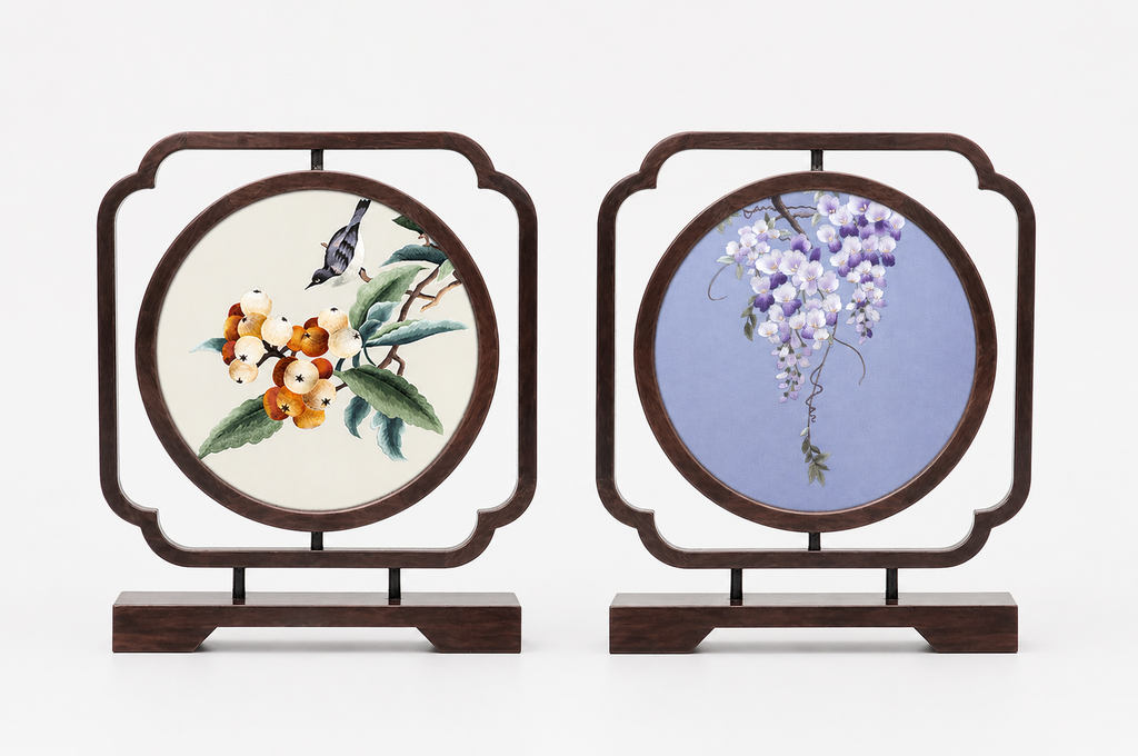 Handmade Double-Sided Suzhou Embroidery Table Screen