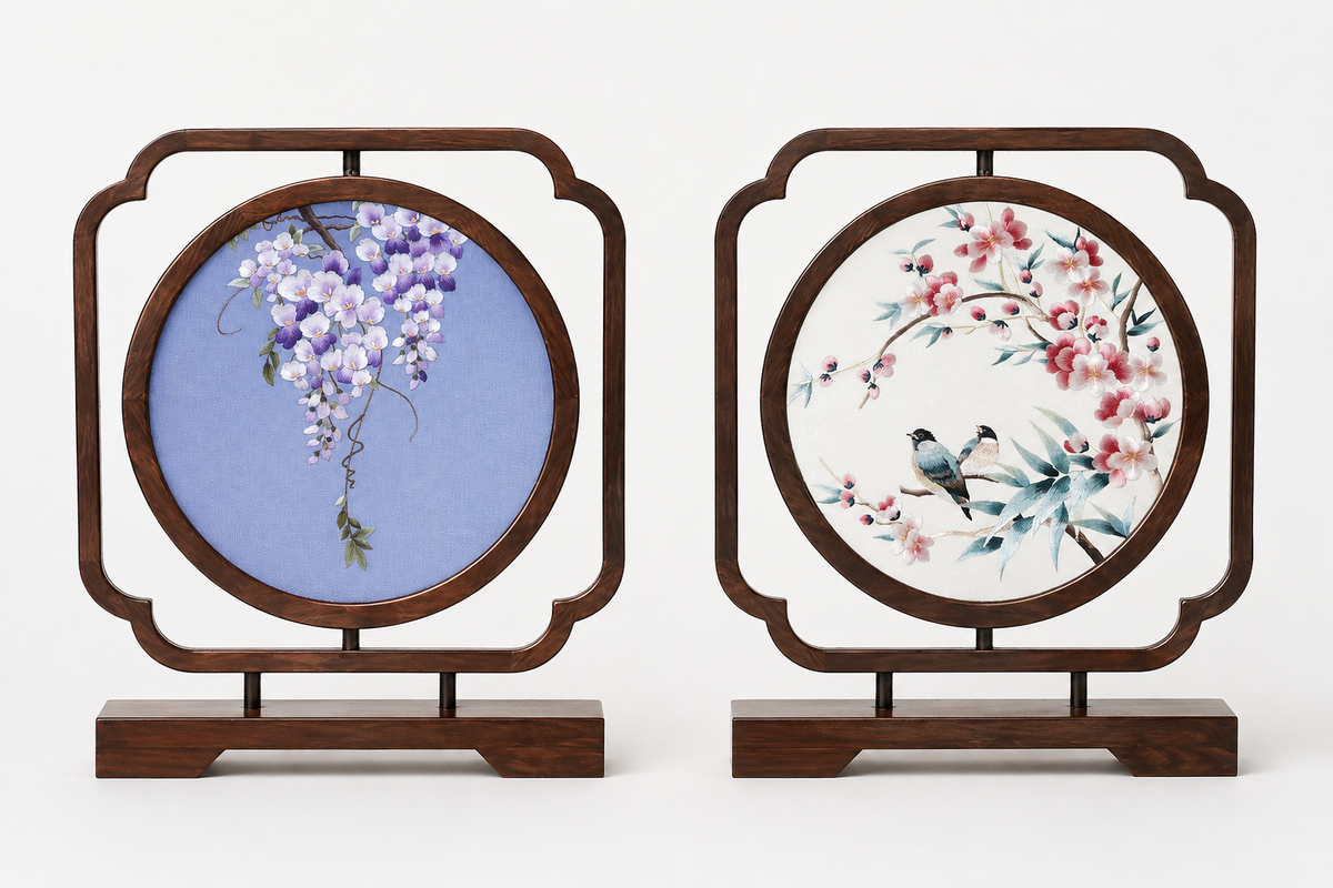 Handmade Double-Sided Suzhou Embroidery Table Screen