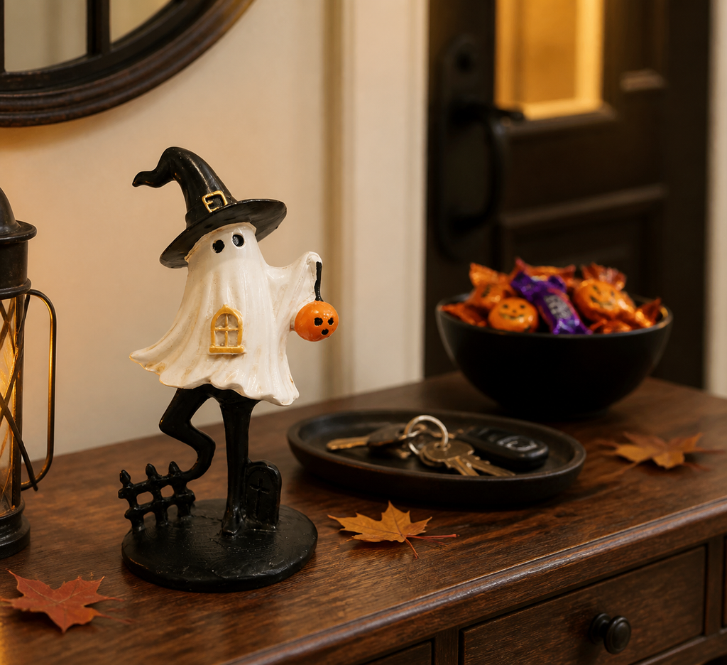 Halloween Ghost Witch Resin Tabletop Figurine