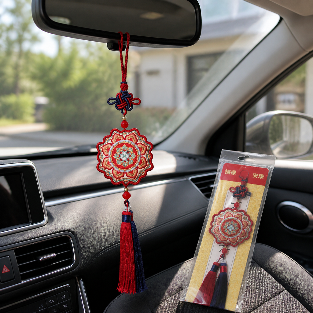 Embroidered Chinese Sachet Hanging Ornament with Tassel