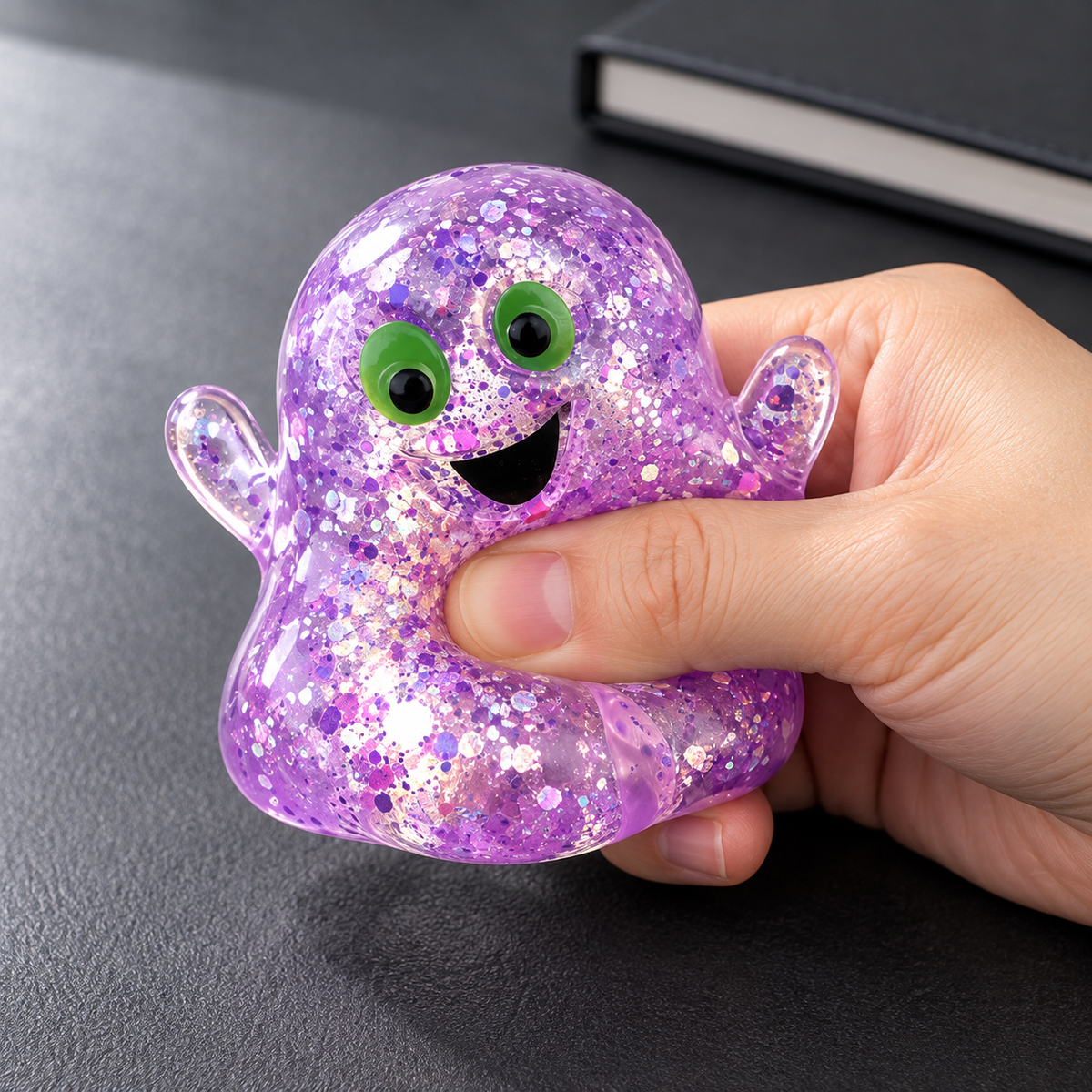Halloween Ghost & Pumpkin Glitter Squeeze Toy