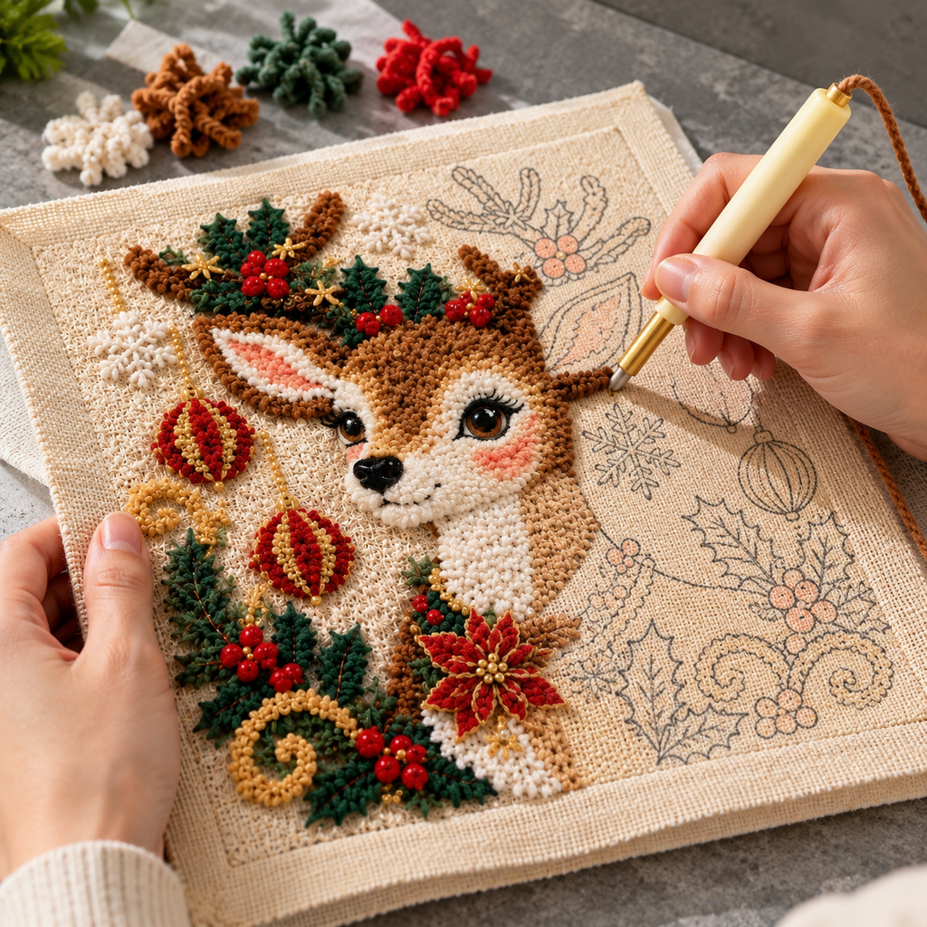 Christmas Punch Needle Craft Kit
