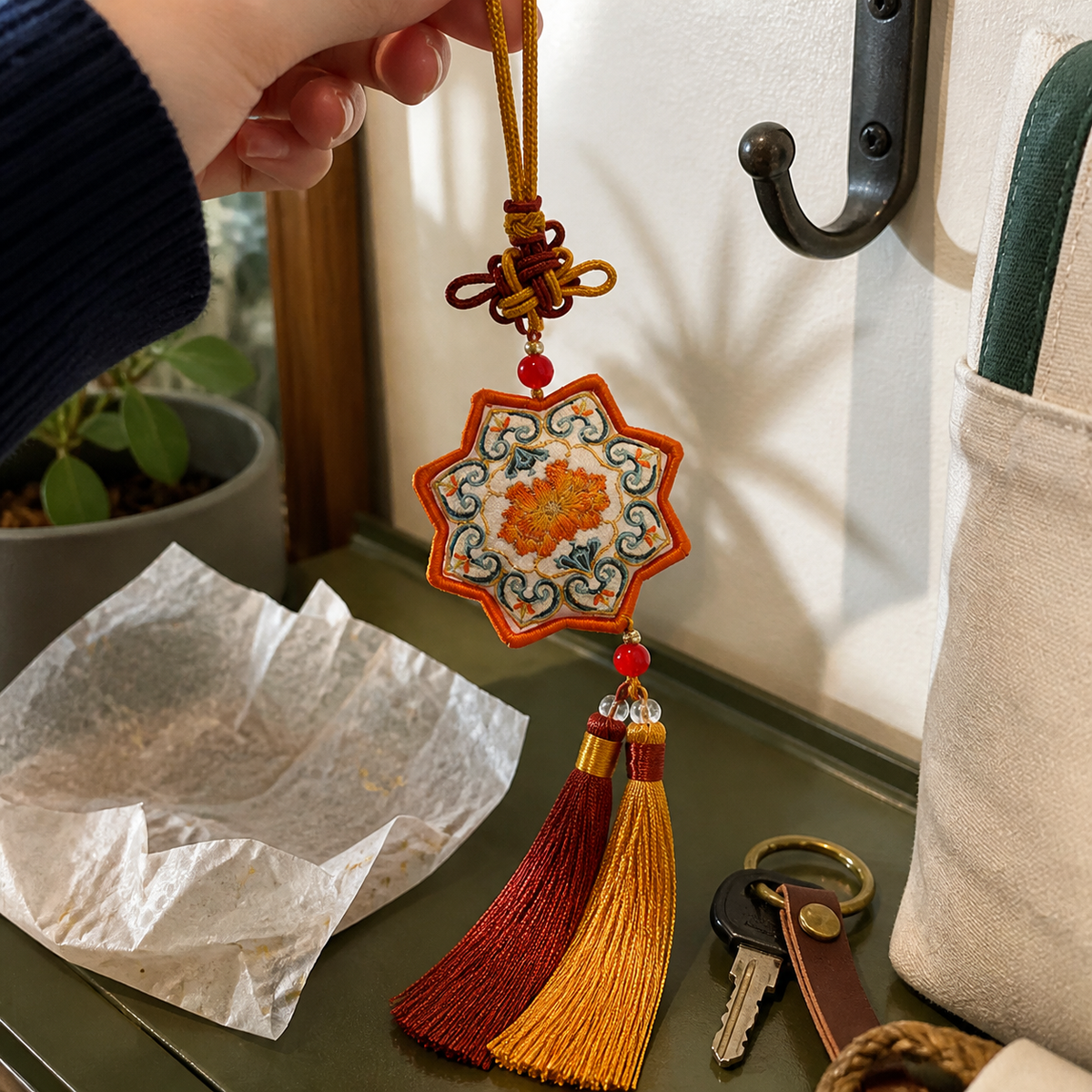Dunhuang-Style Embroidered Scented Sachet Hanging Ornament