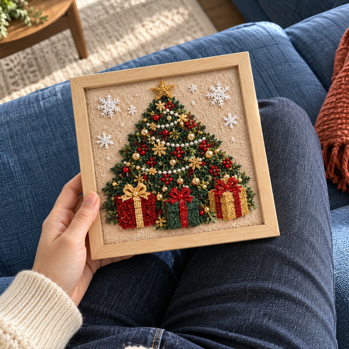 3D Christmas Tree Fabric Poke-Art Kit