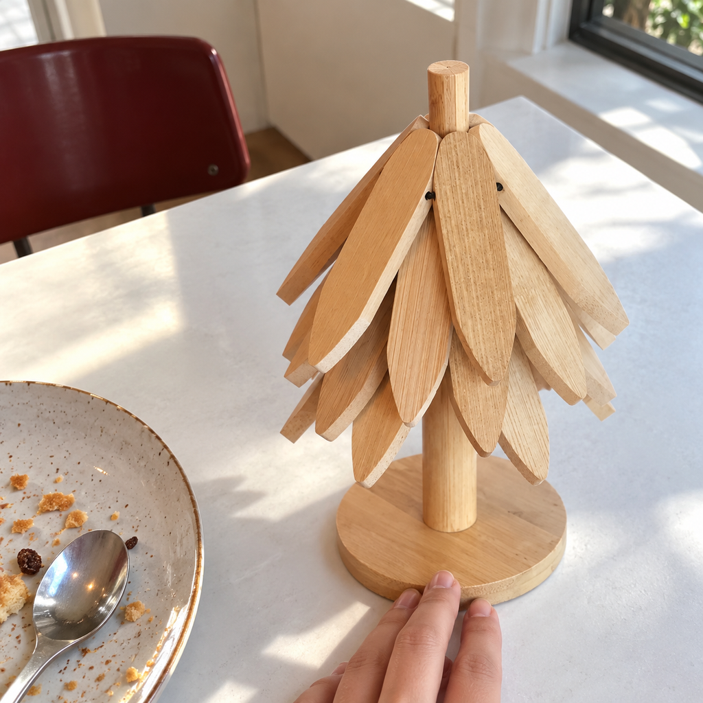 Willow Leaf Tree Trivet Set with Stand