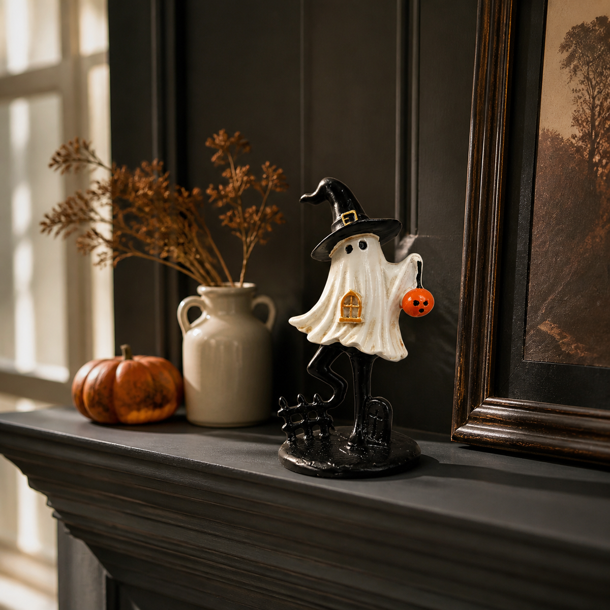 Halloween Ghost Witch Resin Tabletop Figurine