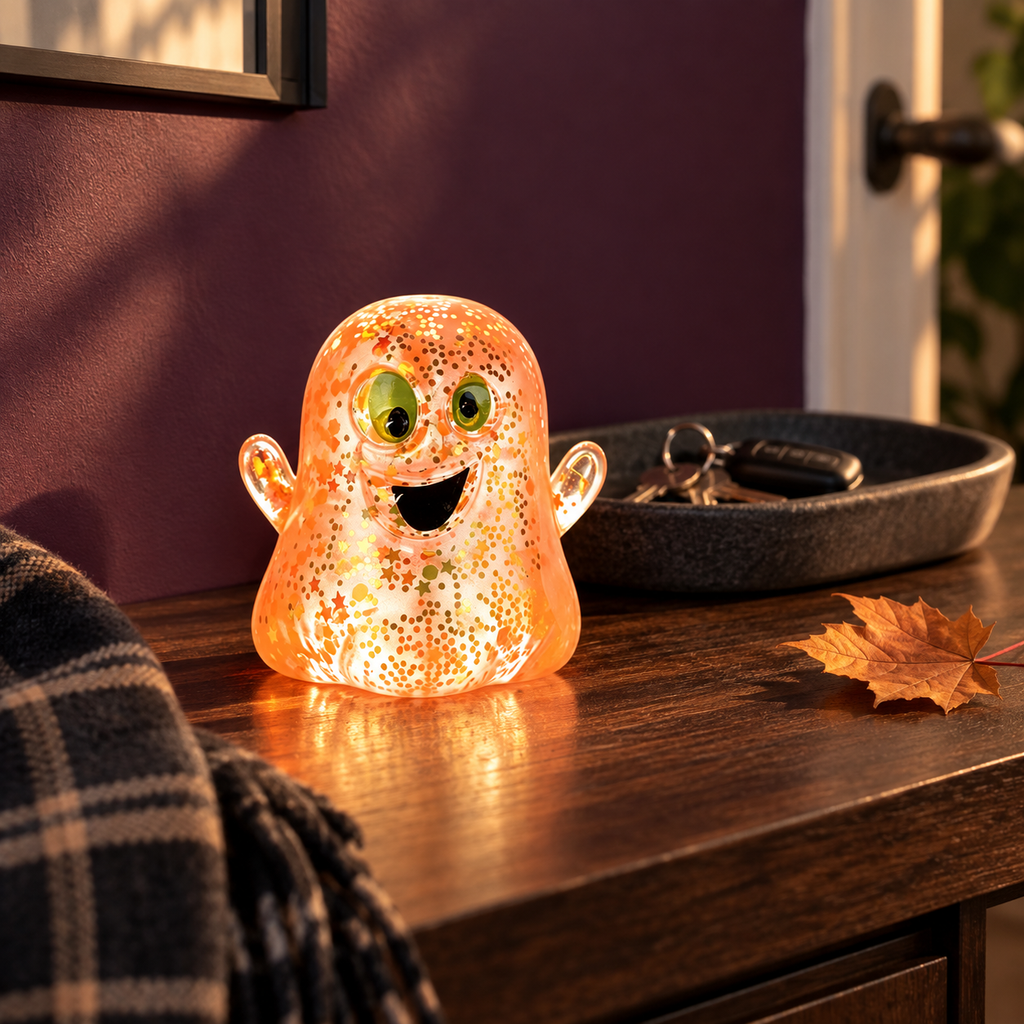 Halloween Ghost & Pumpkin Glitter Squeeze Toy
