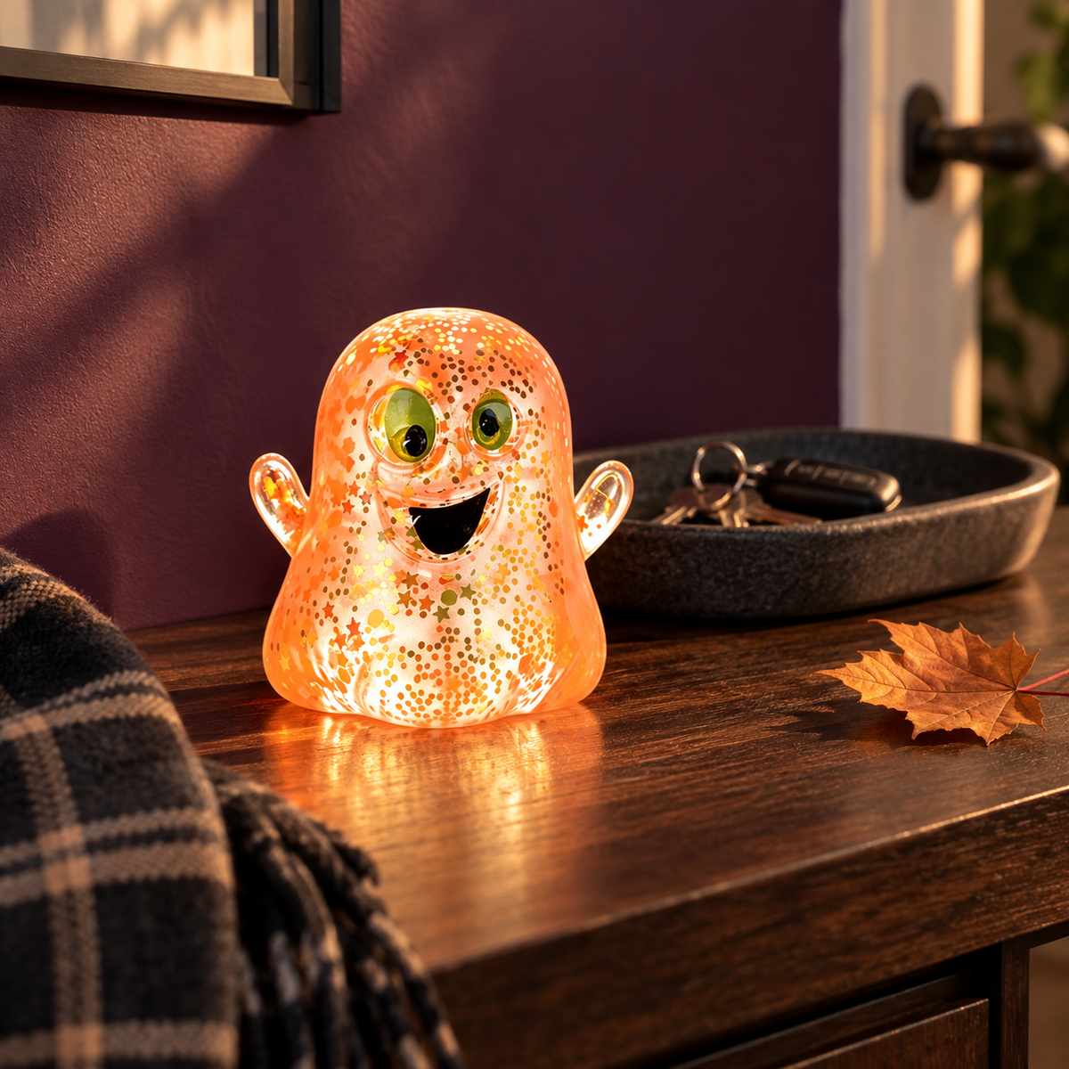 Halloween Ghost & Pumpkin Glitter Squeeze Toy
