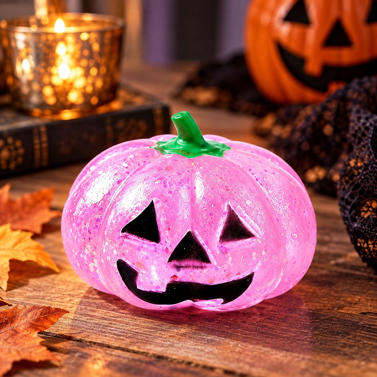 Halloween Ghost & Pumpkin Glitter Squeeze Toy