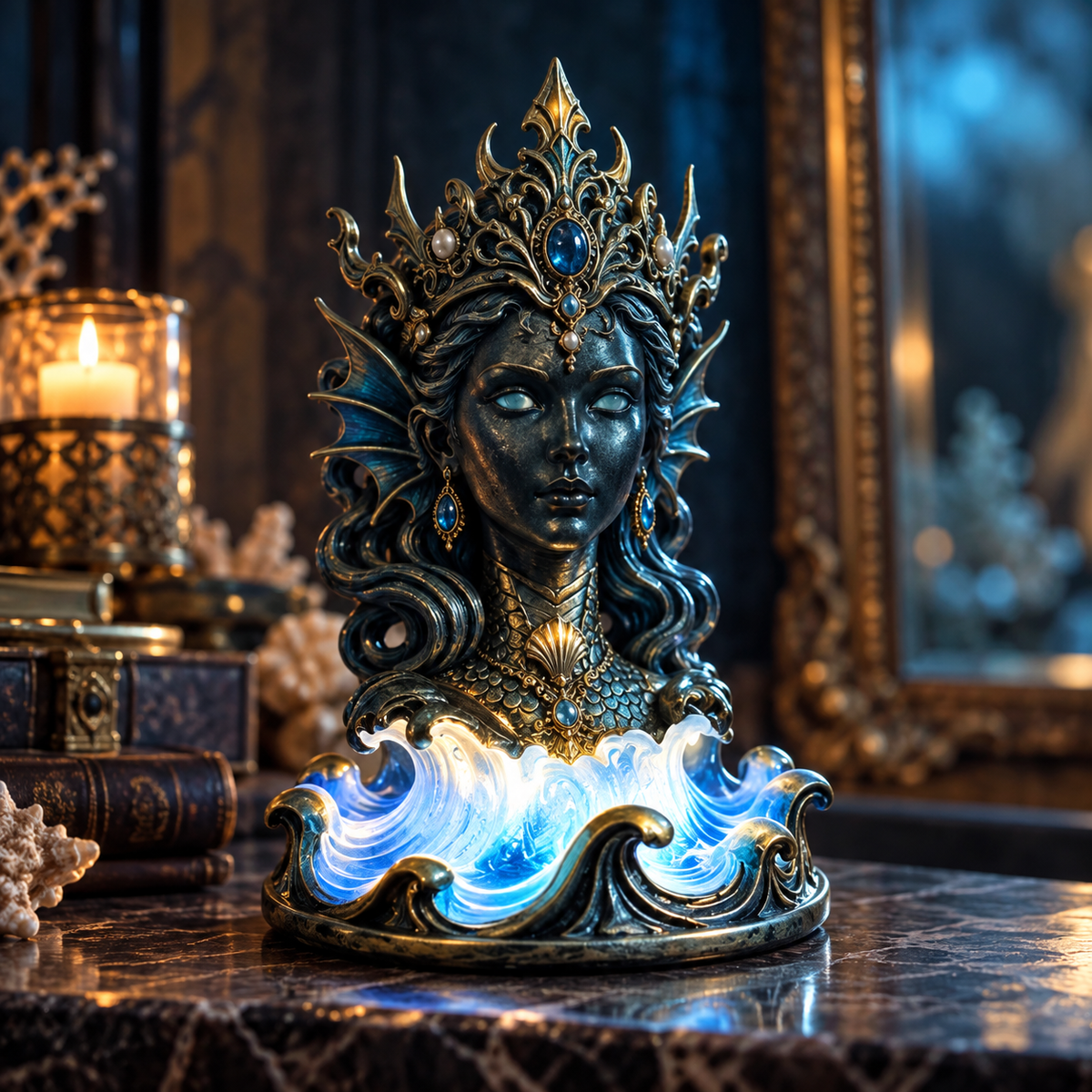 Mythology Resin Sculptures with Decorative Lighting