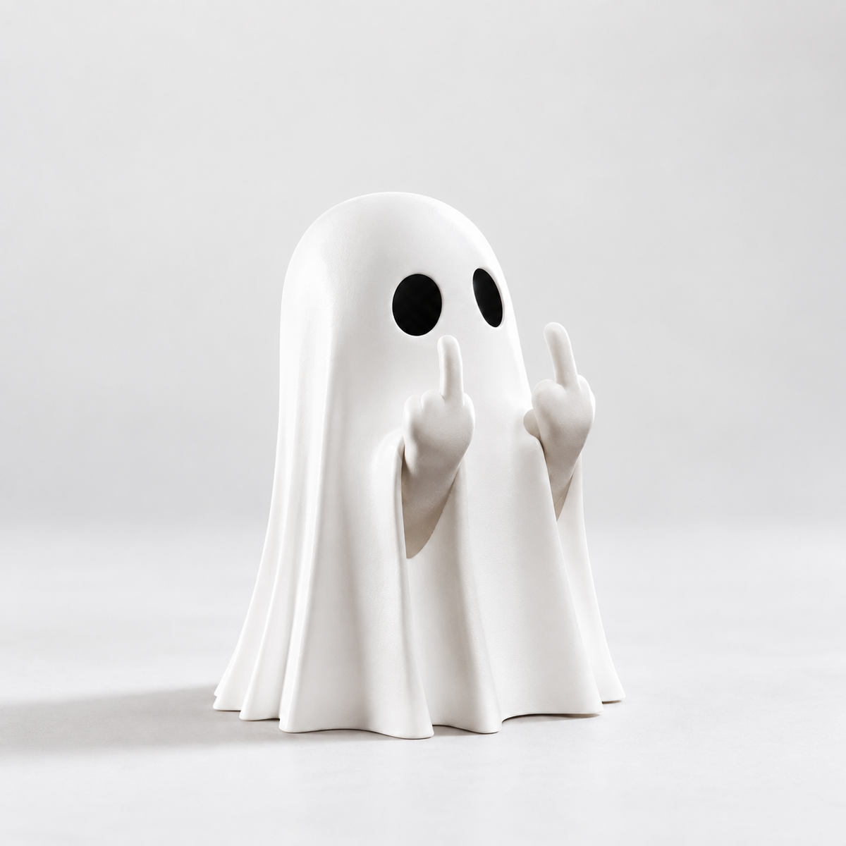Middle Finger Ghost Mini Figurine