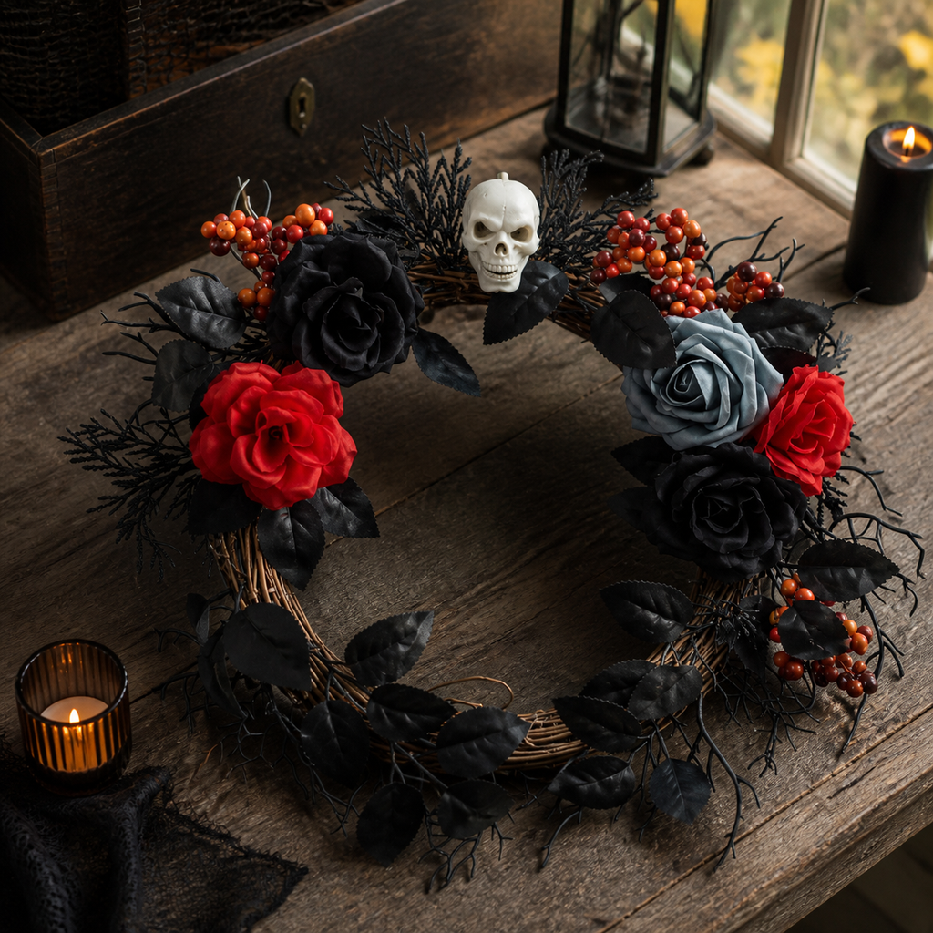 Halloween Gothic Wreath Door Decoration