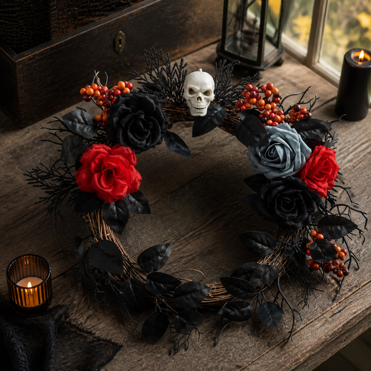 Halloween Gothic Wreath Door Decoration
