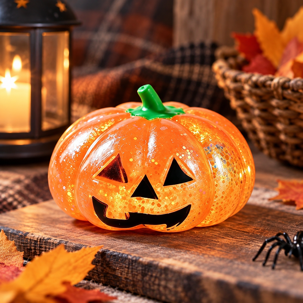 Halloween Ghost & Pumpkin Glitter Squeeze Toy