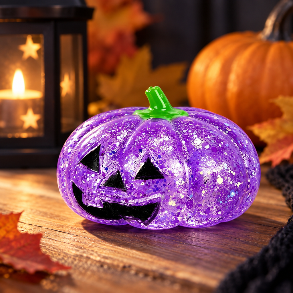 Halloween Ghost & Pumpkin Glitter Squeeze Toy