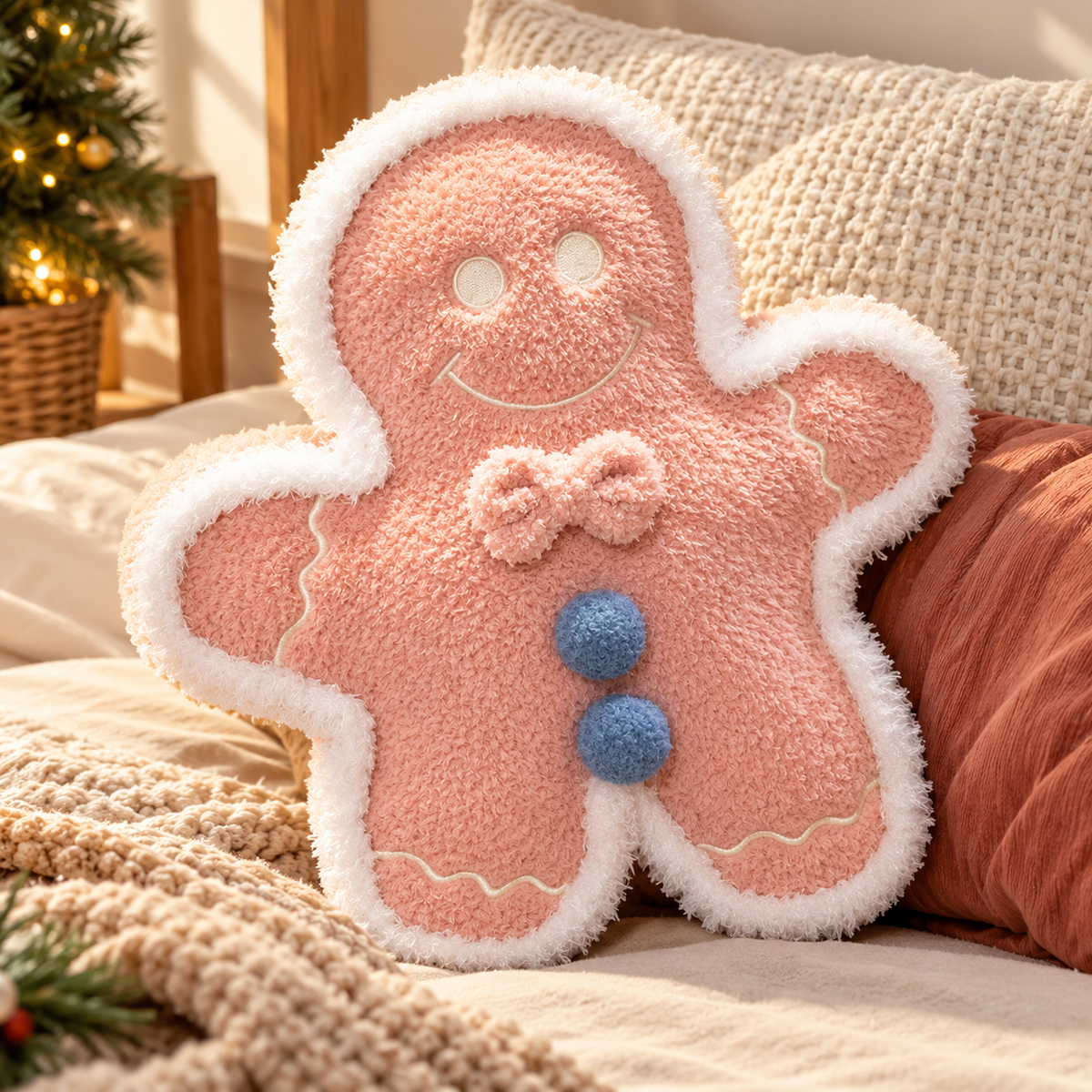 Gingerbread-Themed Plush Cushion Collection