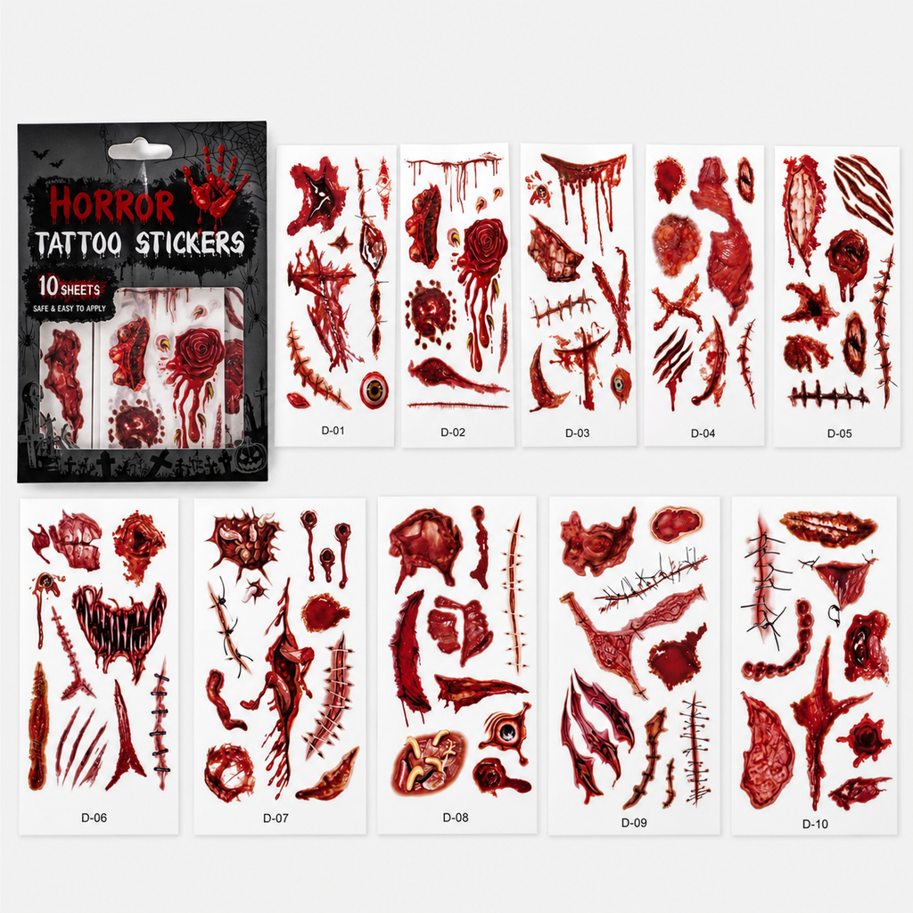 Halloween Scar Temporary Tattoo Stickers