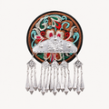 Miao Embroidery Fridge Magnet with Silver-Tone Tassel