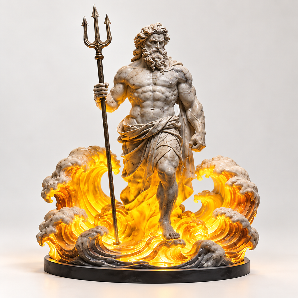 Mythology Resin Sculptures with Decorative Lighting