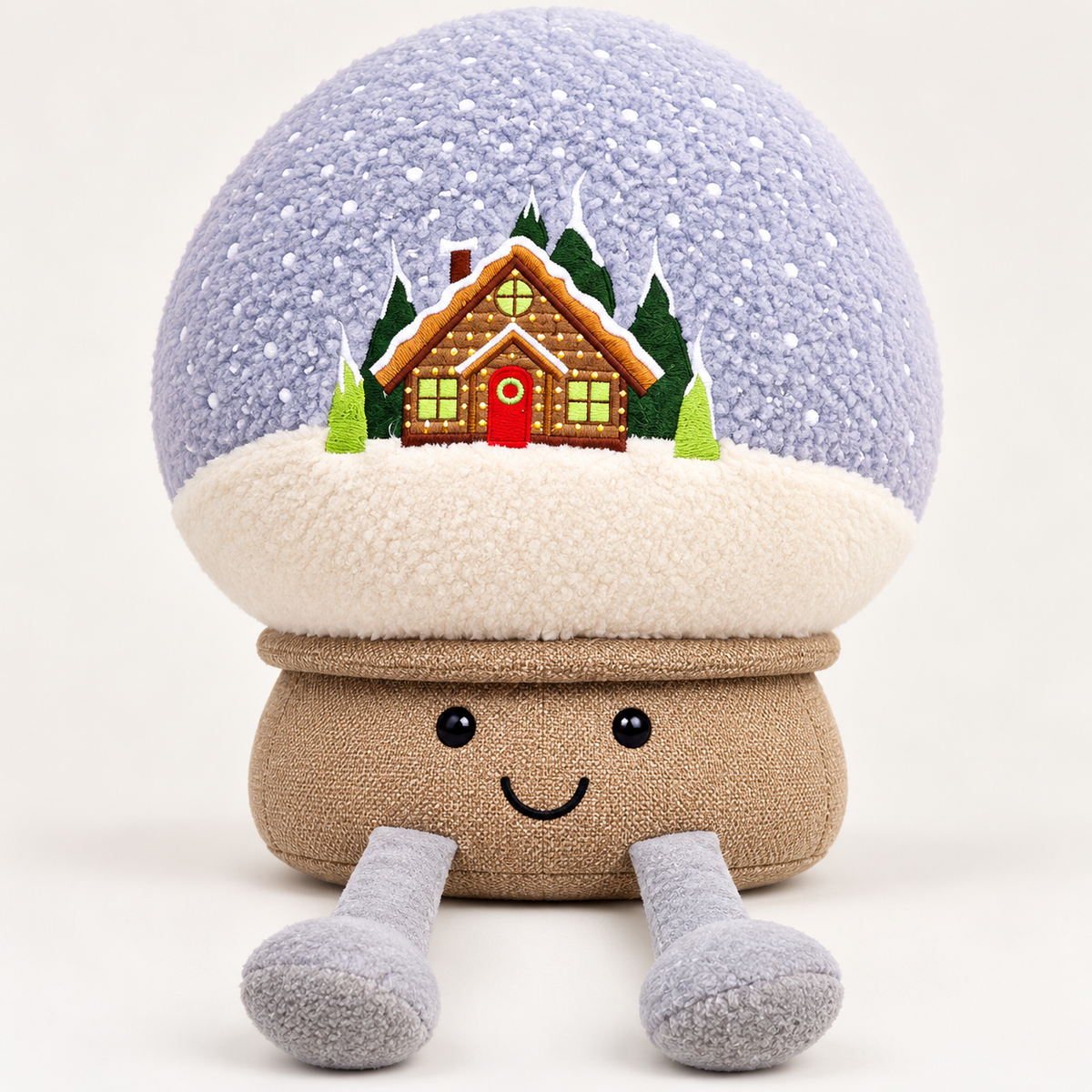 Christmas Tree Plush Cushion with Cartoon Eyes