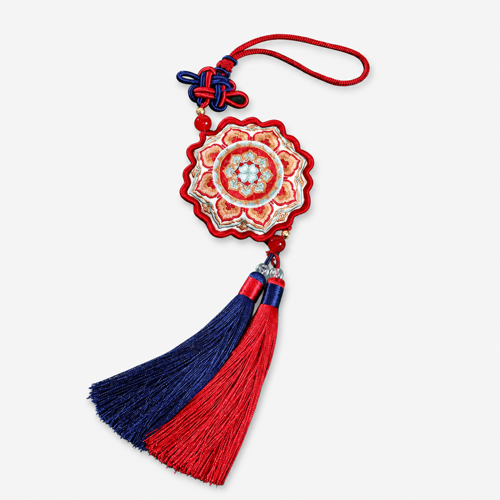 Embroidered Chinese Sachet Hanging Ornament with Tassel