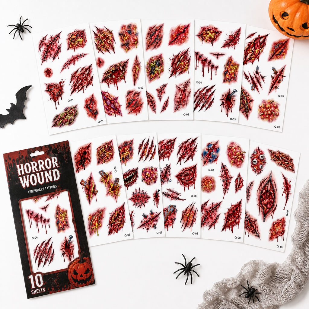 Halloween Scar Temporary Tattoo Stickers