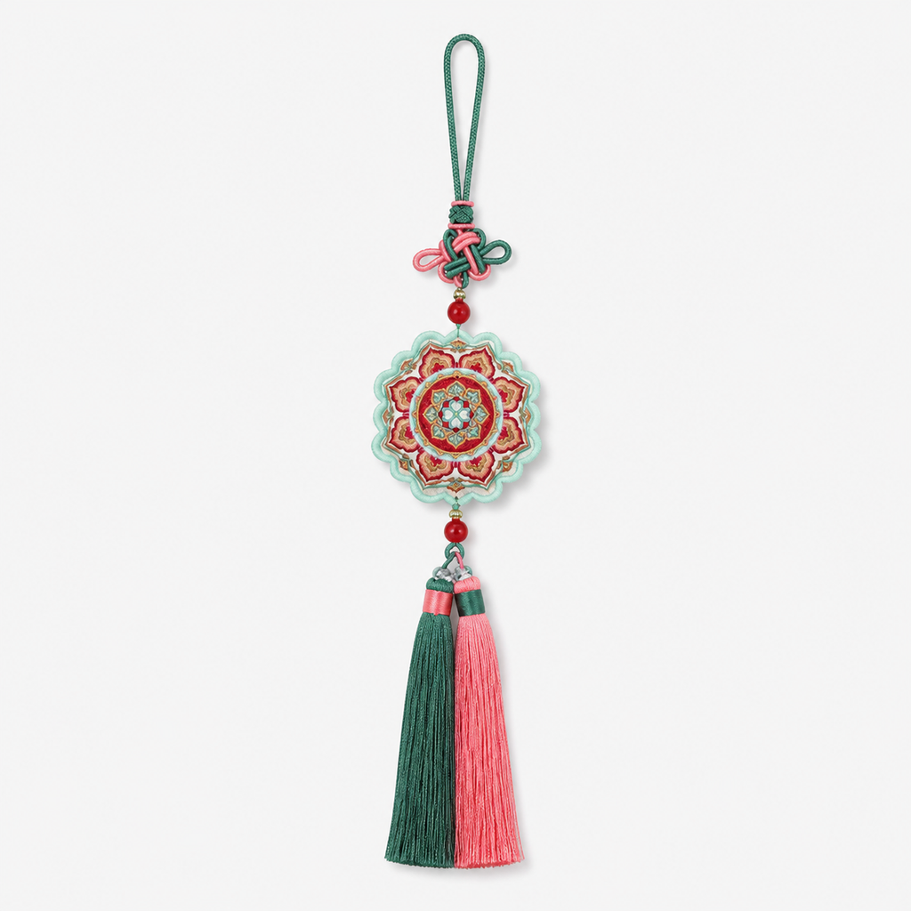 Embroidered Chinese Sachet Hanging Ornament with Tassel