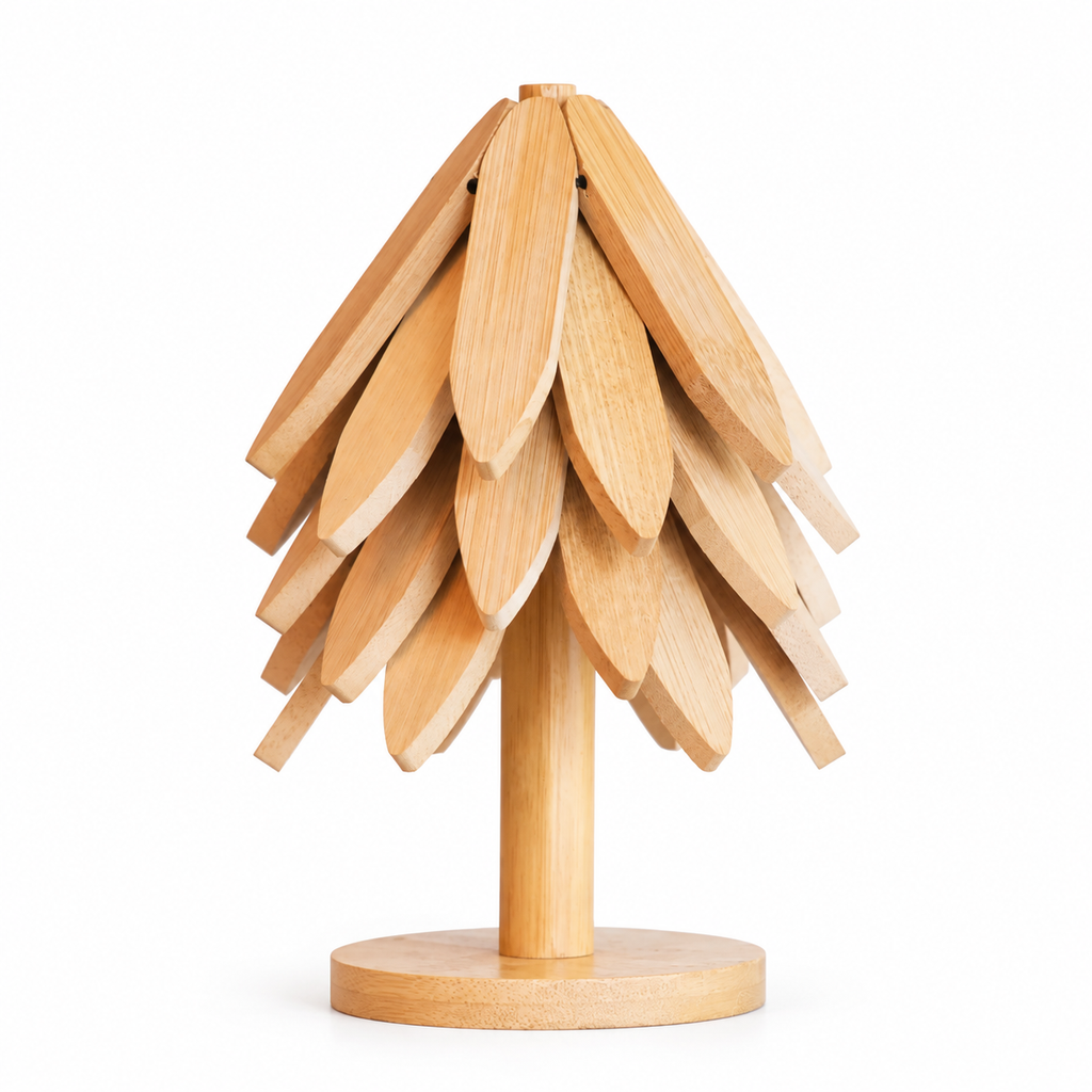Willow Leaf Tree Trivet Set with Stand