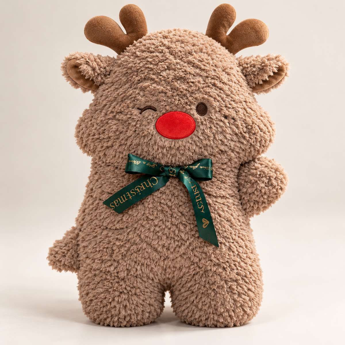 Christmas Tree Plush Cushion with Cartoon Eyes