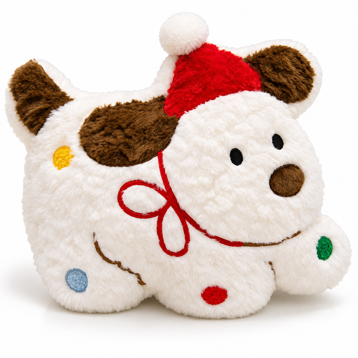 Christmas Tree Plush Cushion with Cartoon Eyes