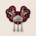 Miao Embroidery Fridge Magnet with Silver-Tone Tassel Charms