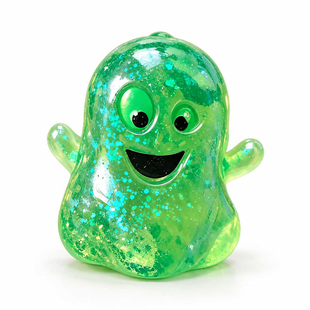 Halloween Ghost & Pumpkin Glitter Squeeze Toy