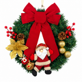 Christmas Character Bow Wreath Hanging Decoration