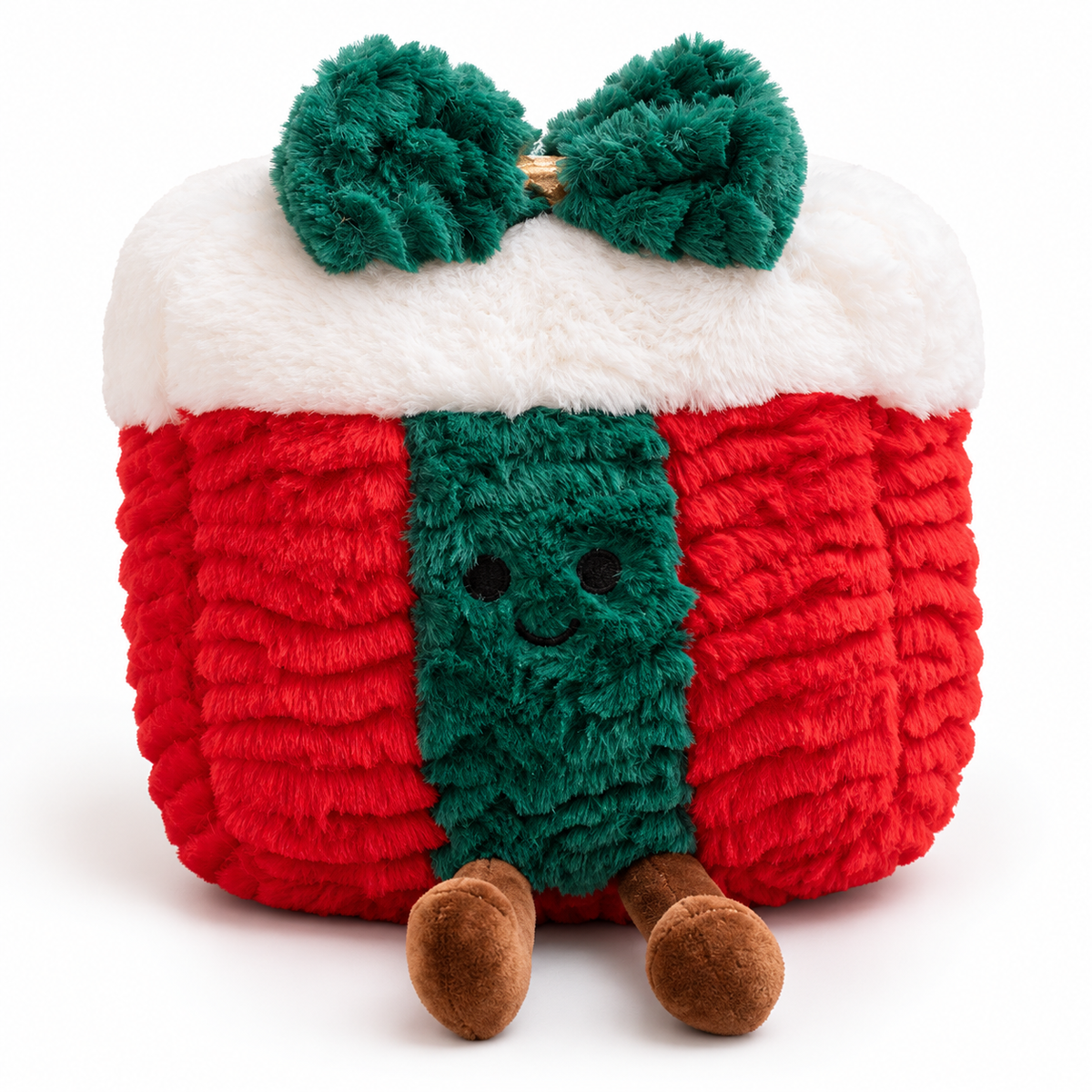 Christmas Tree Plush Cushion with Cartoon Eyes