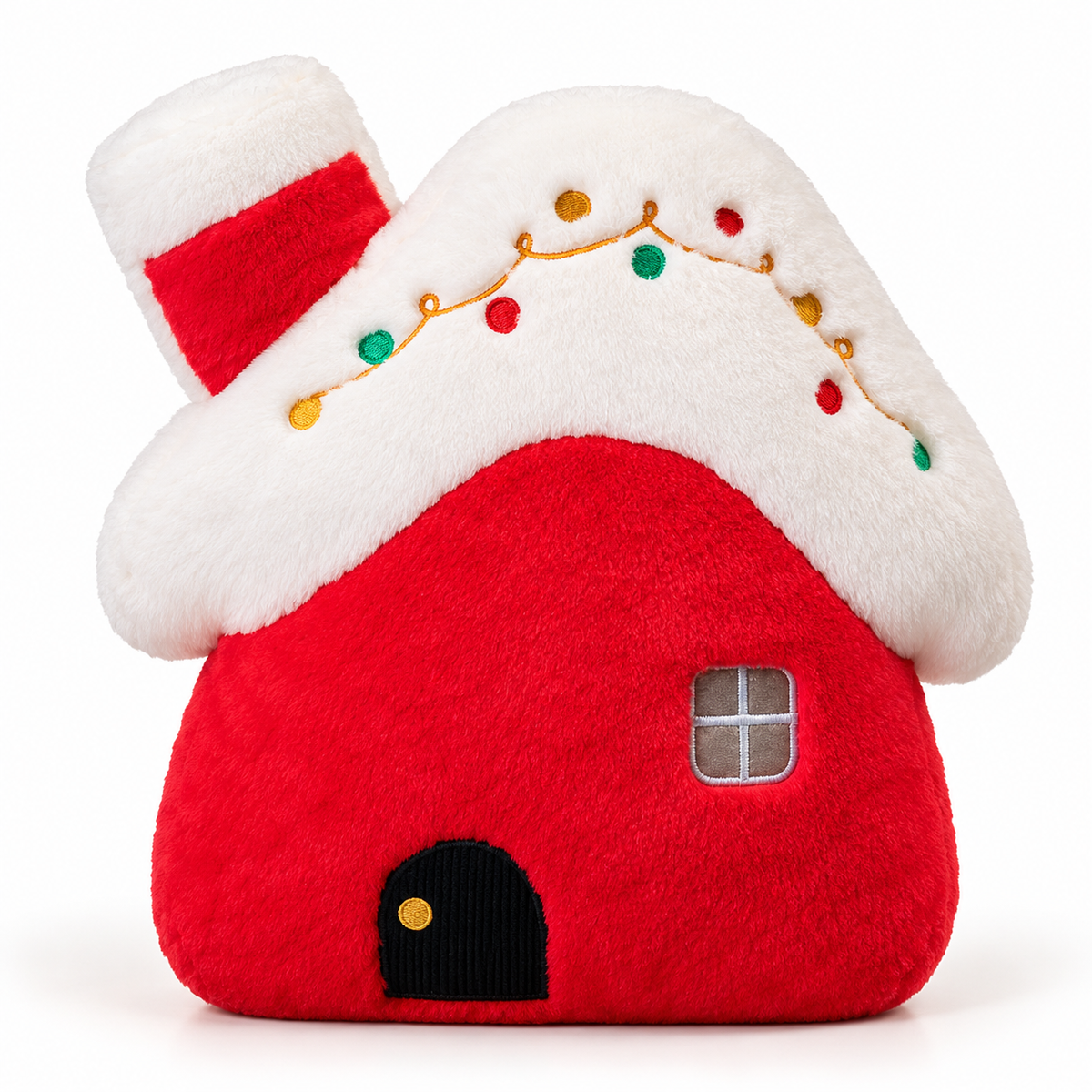 Christmas Tree Plush Cushion with Cartoon Eyes
