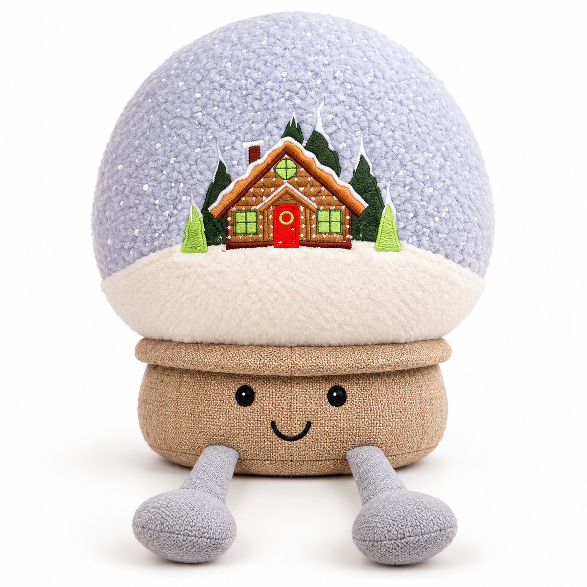 Christmas Tree Plush Cushion with Cartoon Eyes