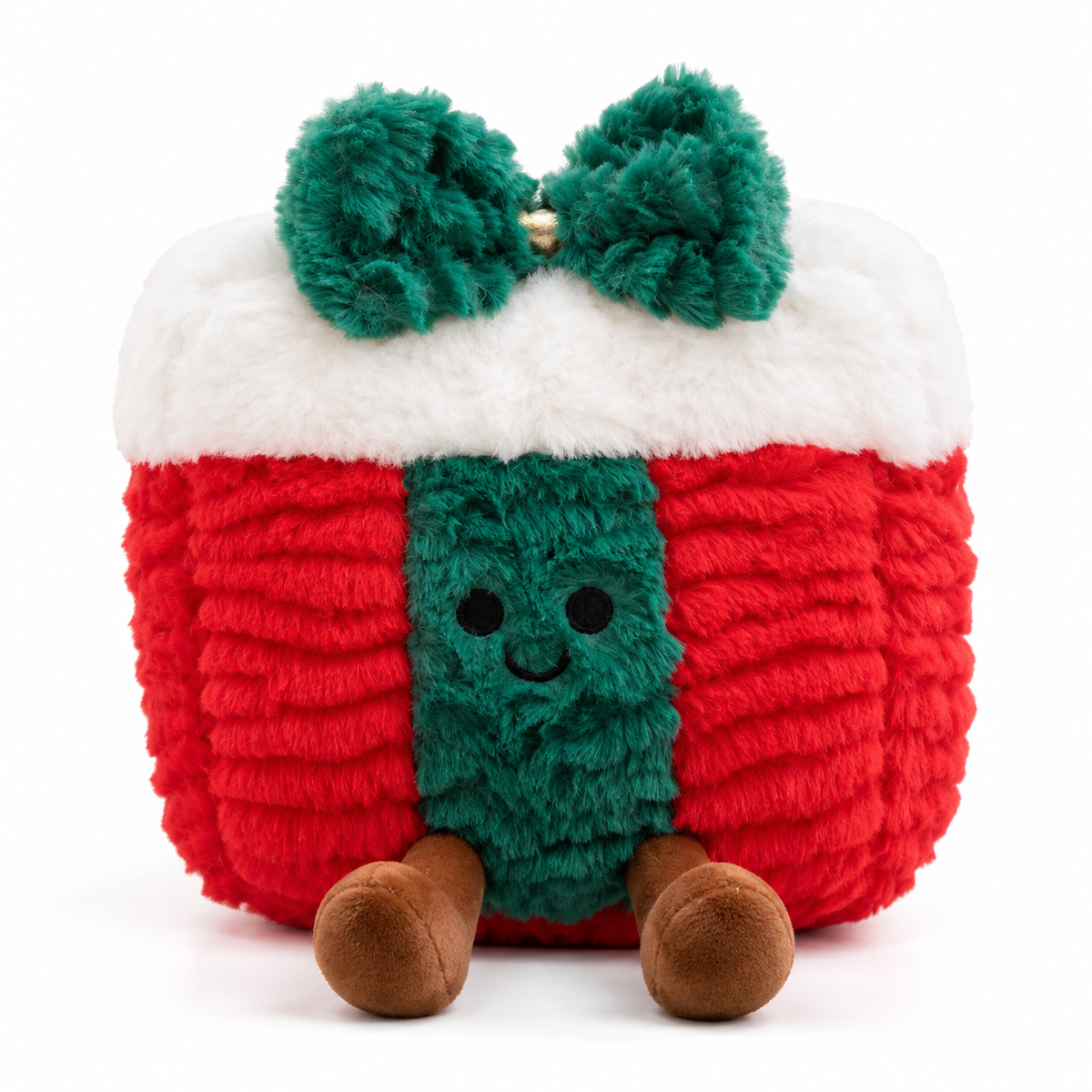 Christmas Tree Plush Cushion with Cartoon Eyes